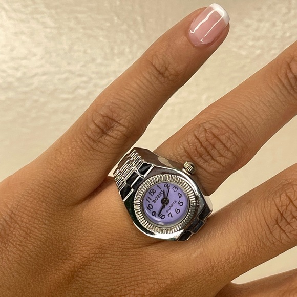 NEW! SILVER PURPLE WATCH RING - Picture 4 of 4